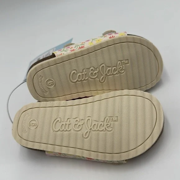 NWT Cat & Jack Toddler Reagan Floral Print Footbed Sandals Size 6 - Picture 8 of 11